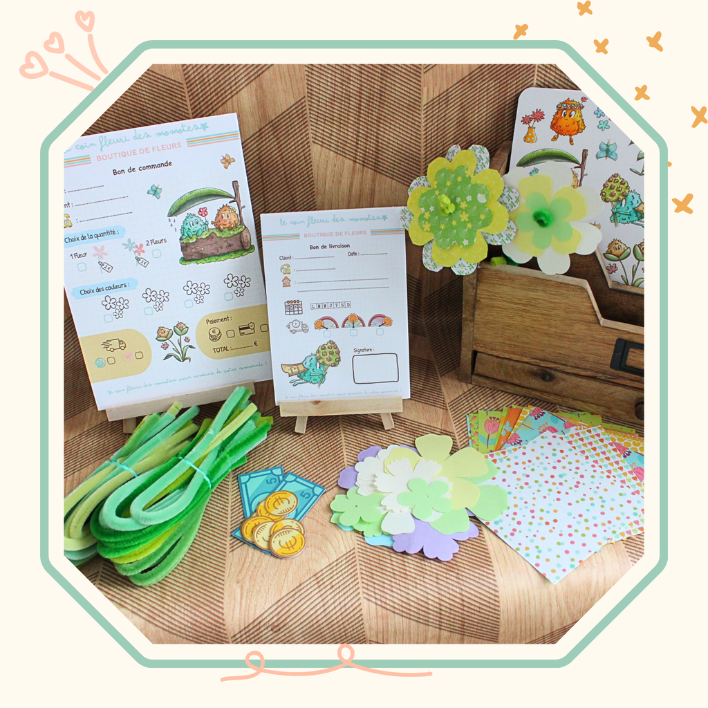 Kit papeterie à jouer - Fleuriste