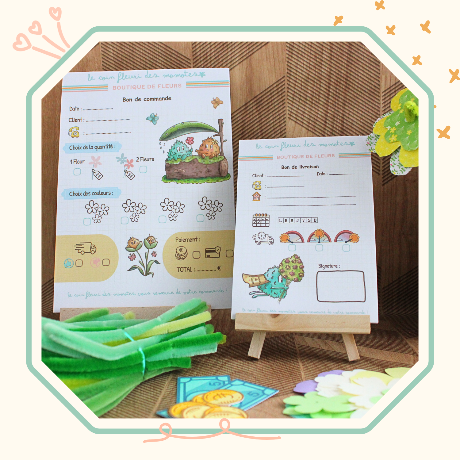 Kit papeterie à jouer - Fleuriste