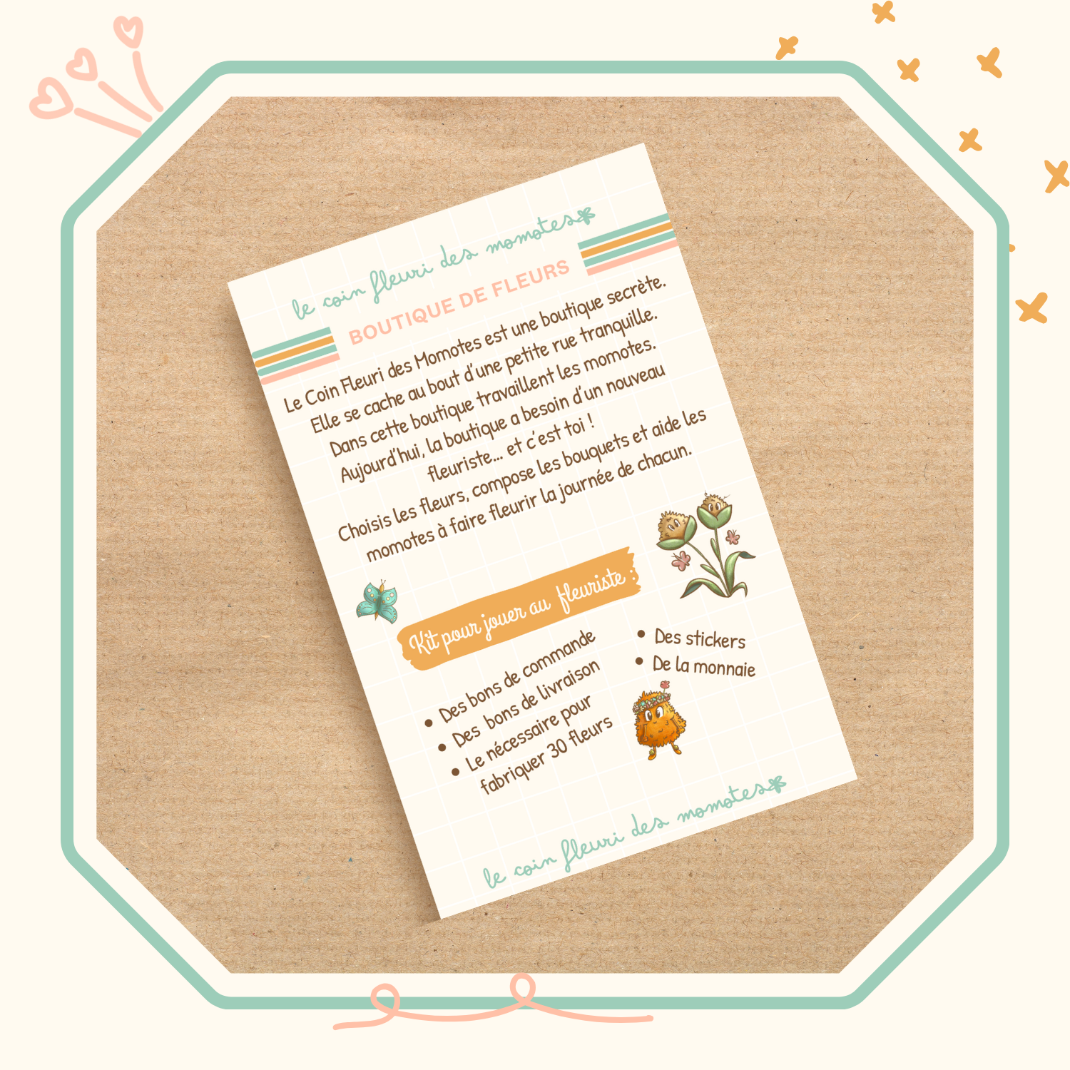 Kit papeterie à jouer - Fleuriste