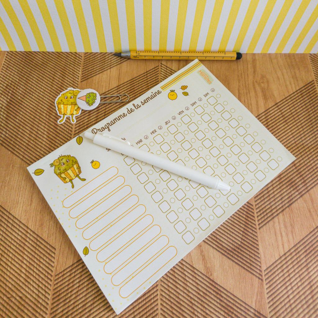 Support pour planifier la semaine des enfants pour gagner en autonomie, visuel cupcake.