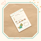 Bon de livraison illustré d'une momote dans le kit de papeterie pour jouer