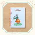 Visuel du cahier spirale illustré d'un duo de momotes.
