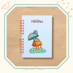 Visuel du cahier spirale illustré d'un duo de momotes.