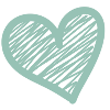 Icone coeur rayé vert