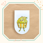 Marque page aimanté illustré d'une momote cupcake.