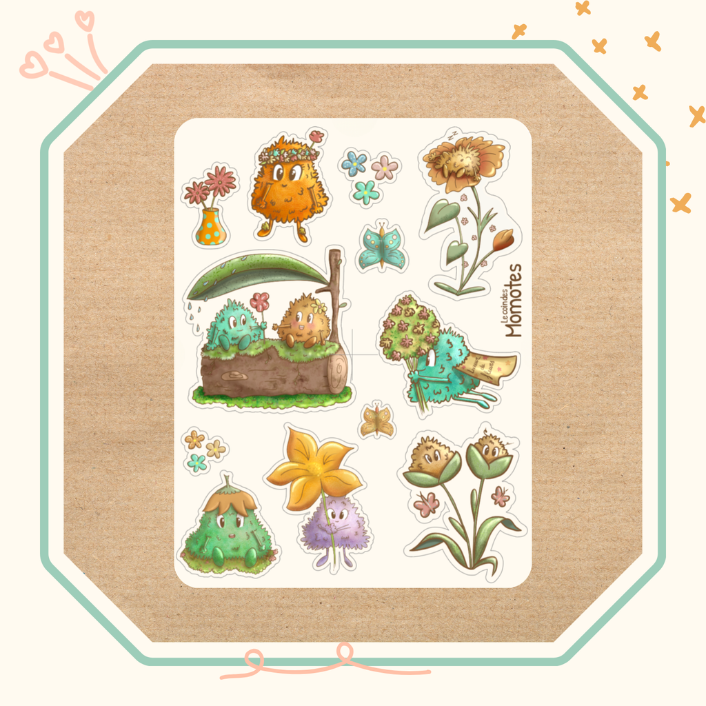 Visuel planche de stickers du jeu imitation fleuriste.