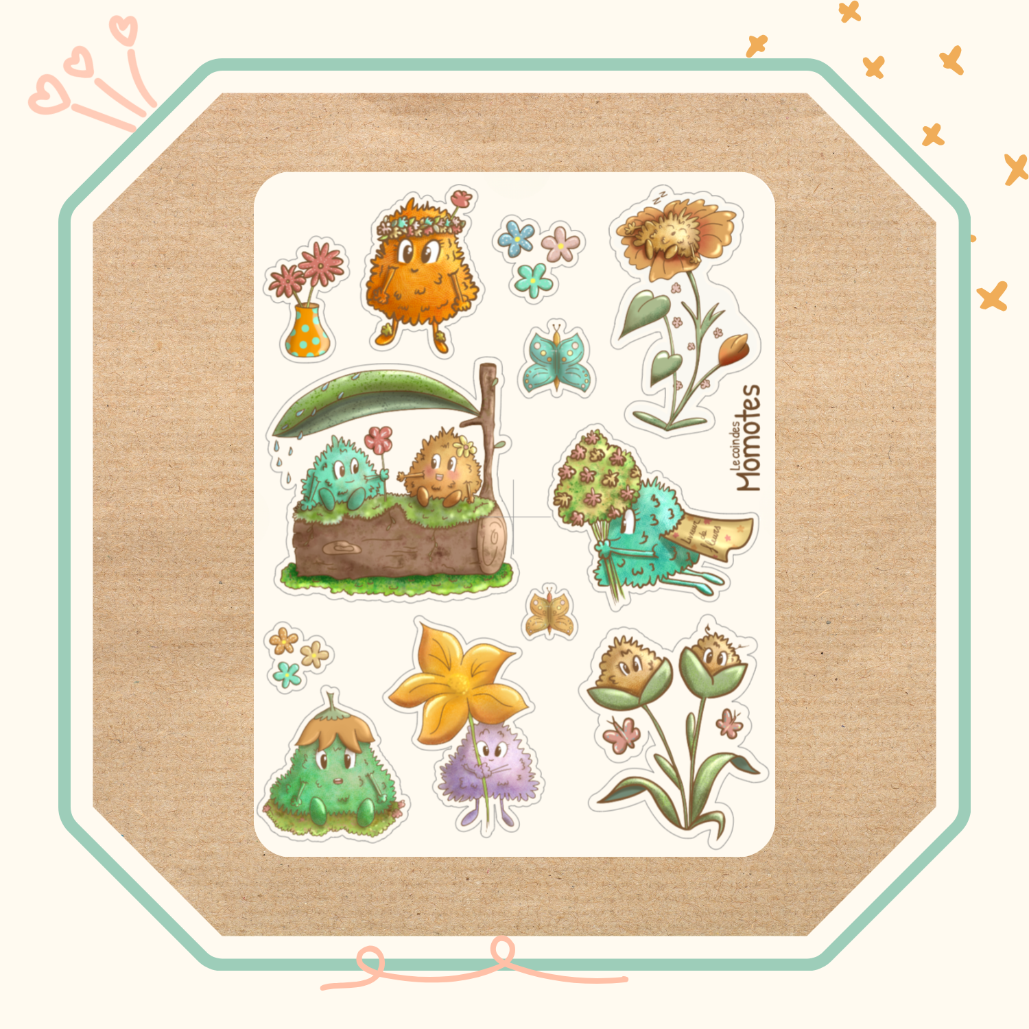 Visuel planche de stickers du jeu imitation fleuriste.