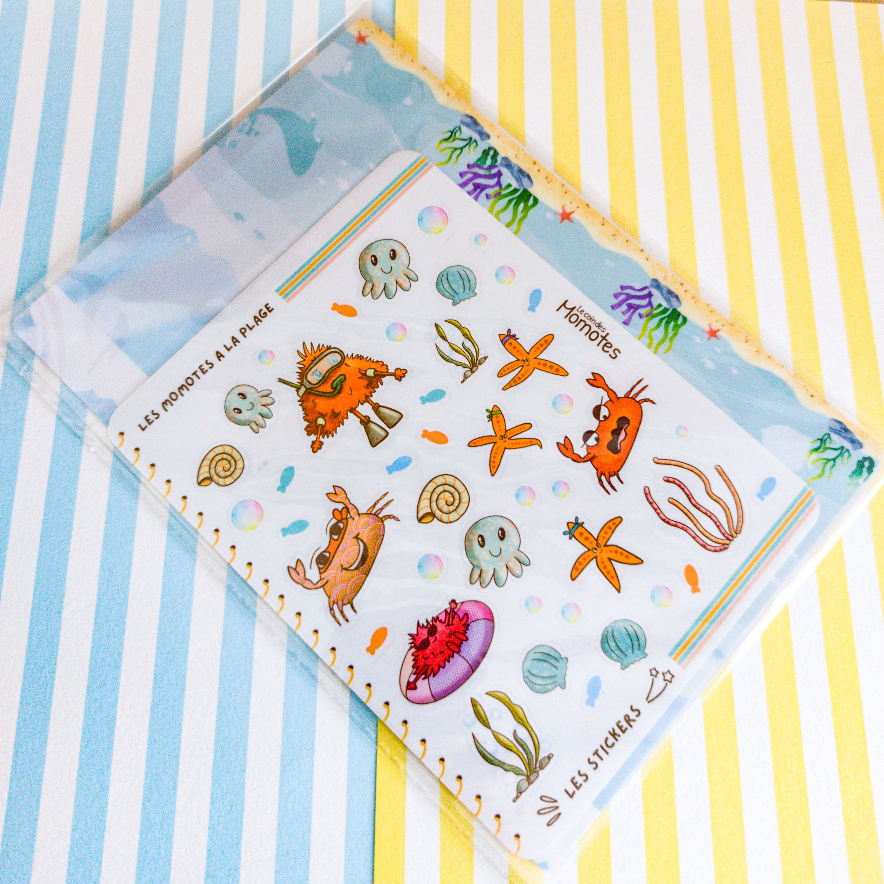 Planche de stickers pour décorer un fond marin.