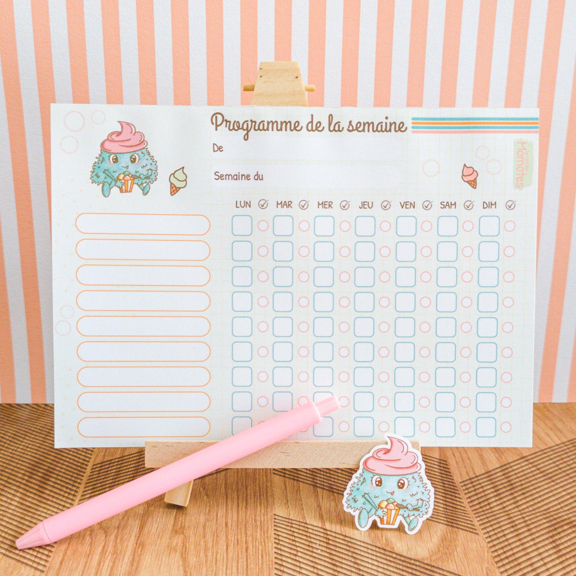 Bloc-note programme de la semaine des enfants.