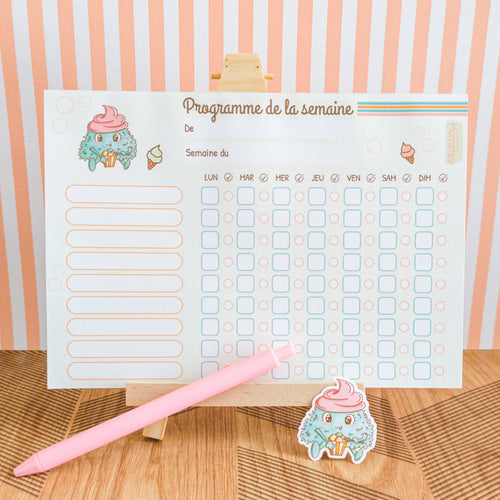 Bloc-note programme de la semaine des enfants.