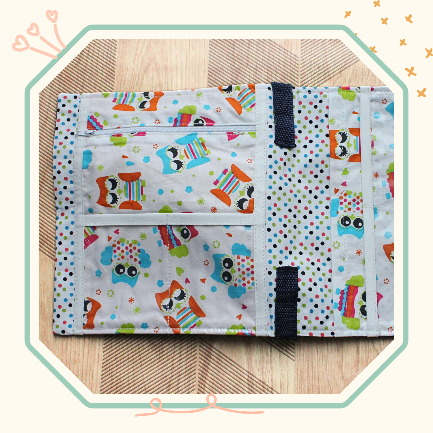 Sacoche activités pour les enfants intérieur hiboux