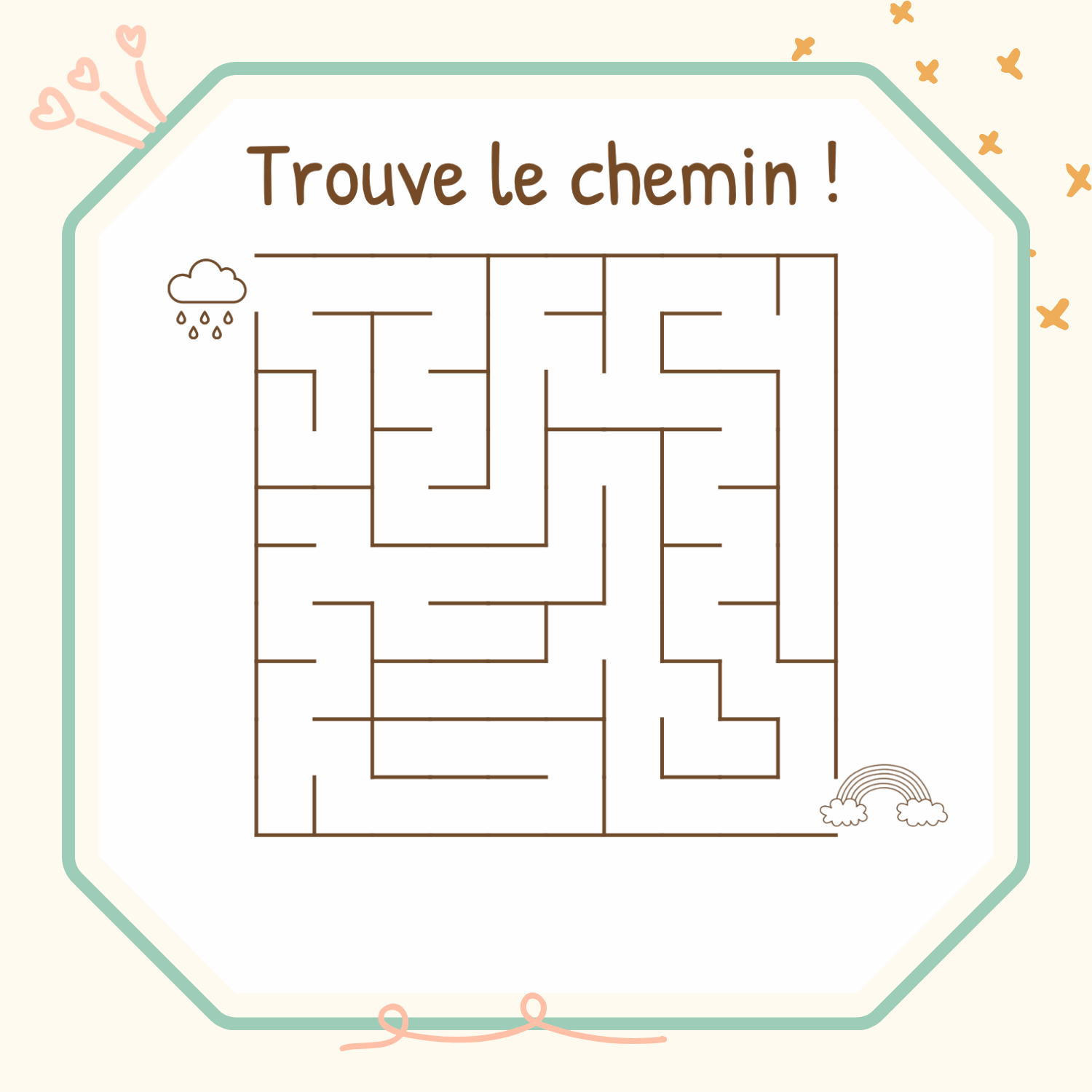 Page du cahier d'activités des momotes avec un labyrinthe