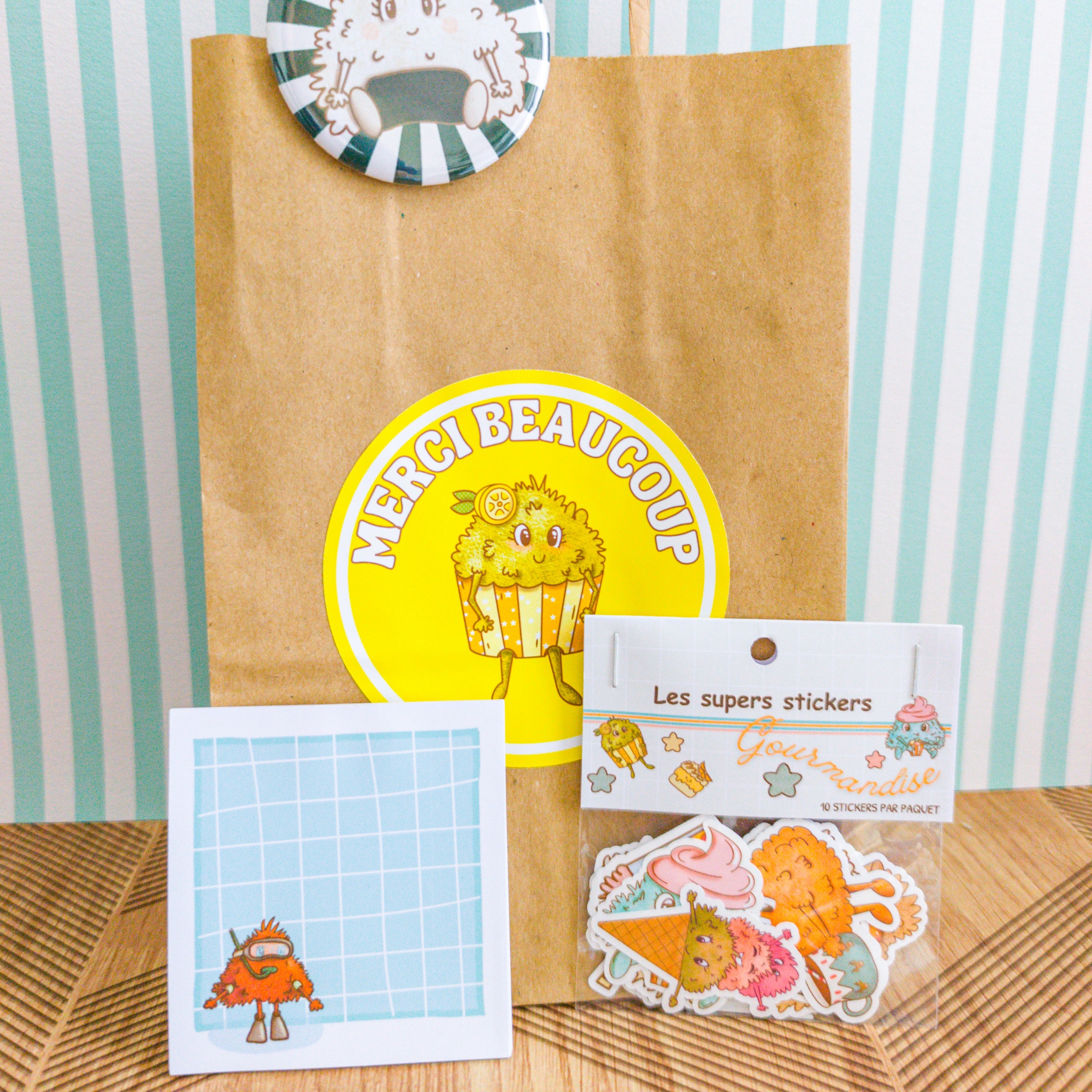 Visuel du sachet de remerciement pour un anniversaire d'enfants.